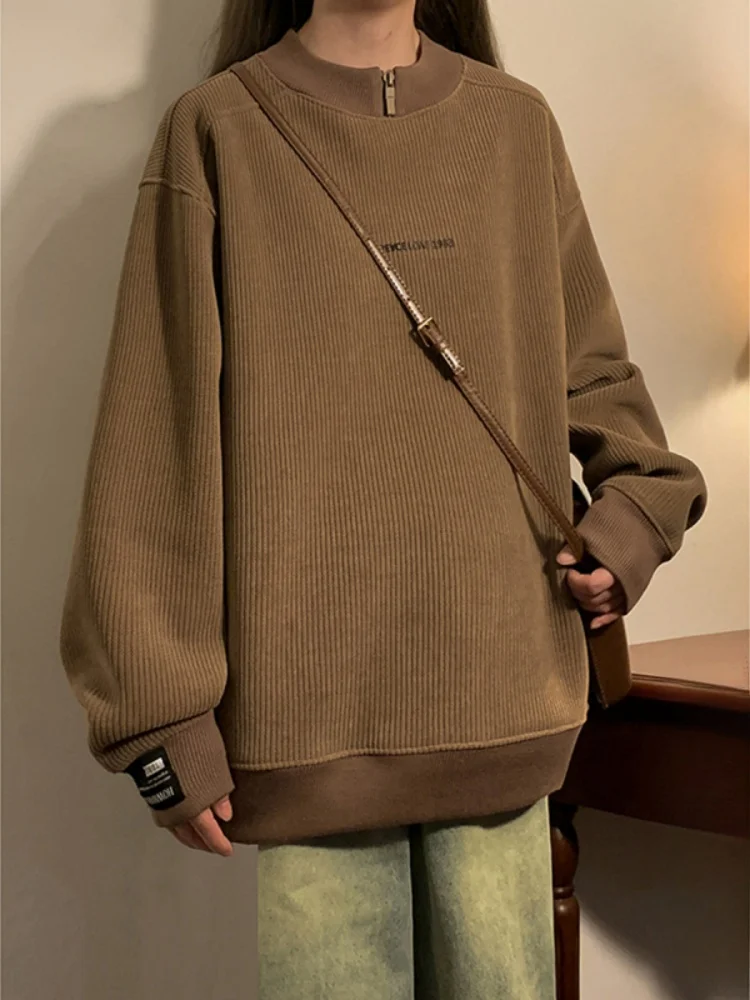 

Thiened Fce Hoodie Long Sve Warm Casual Youth Sle Pure Color Winter New Arrival Sweatirt for Teens And Young Adults