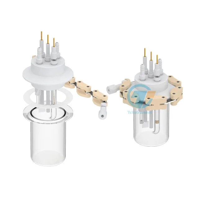 

Laboratory cylindrical quartz electrochemical cell (relatively sealed)