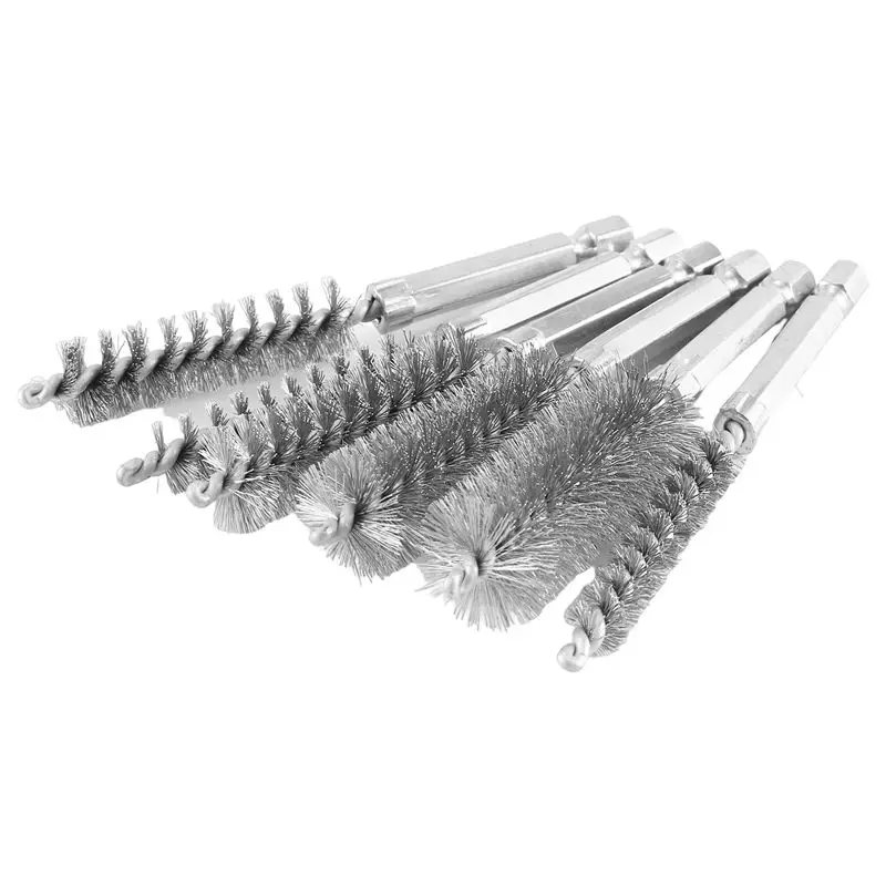 A98E-6 Pcs Wire Brushes For Drill,Stainless Steel Small Wire Brush In Different Sizes,For Cleaning,Cleaning Wire Brush Set