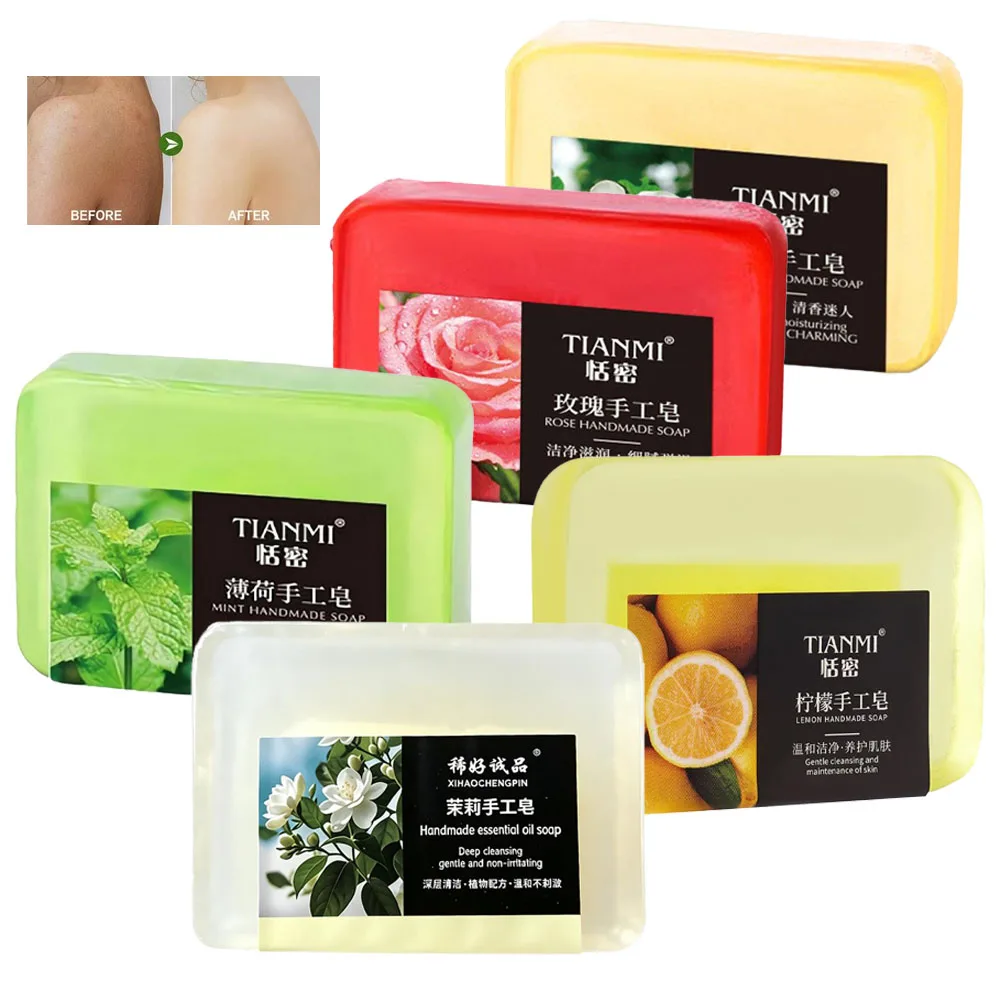 Mint Jasmine Rose Lemon Essential Oil Soap Moisturizing Hydrating And Cleaning Leaving A Long-Lasting Fragrance For Face & Body
