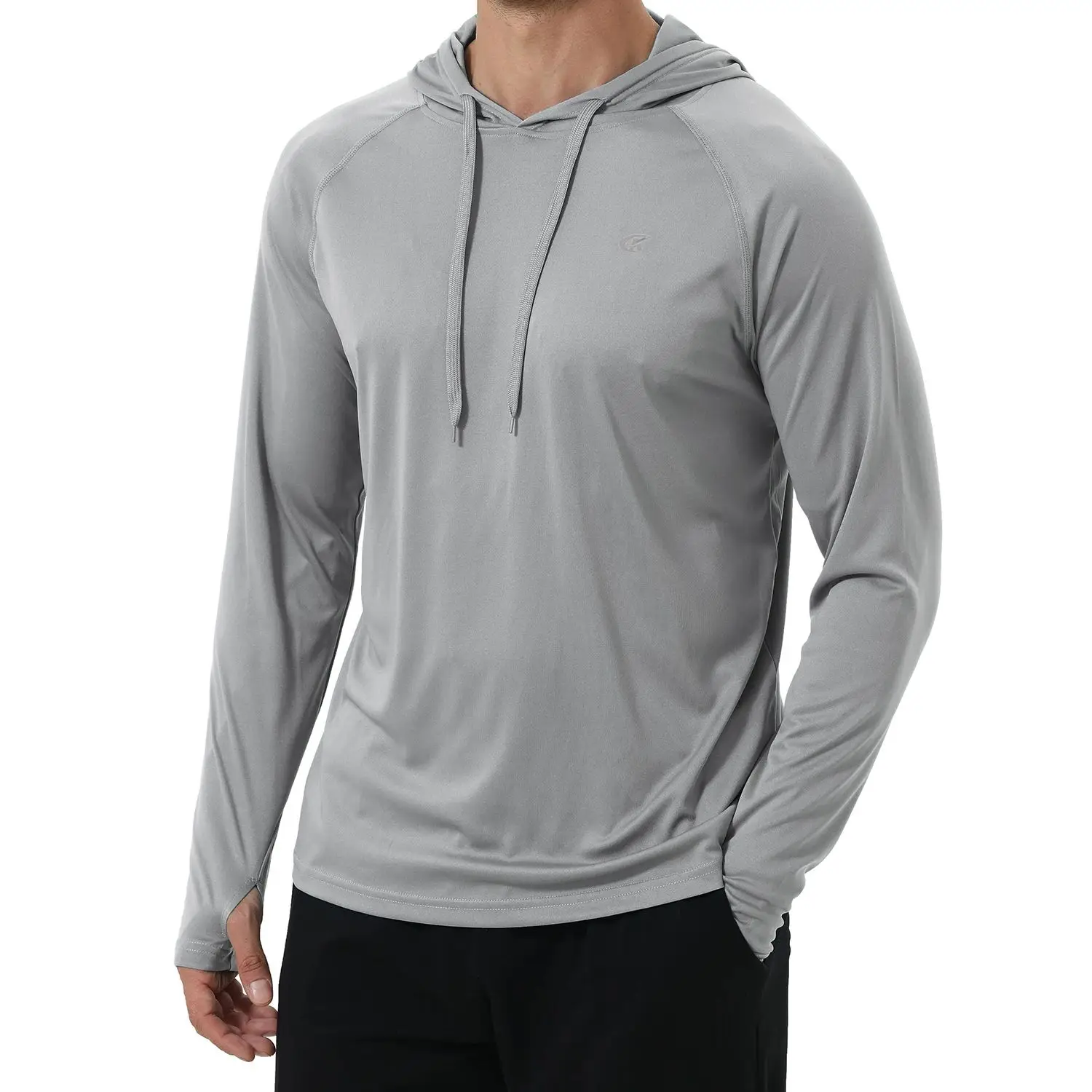 Sweat-shirt à capuche à manches longues pour hommes, Protection solaire UPF 50+, athlétique, gymnastique, pêche, cyclisme, séchage rapide