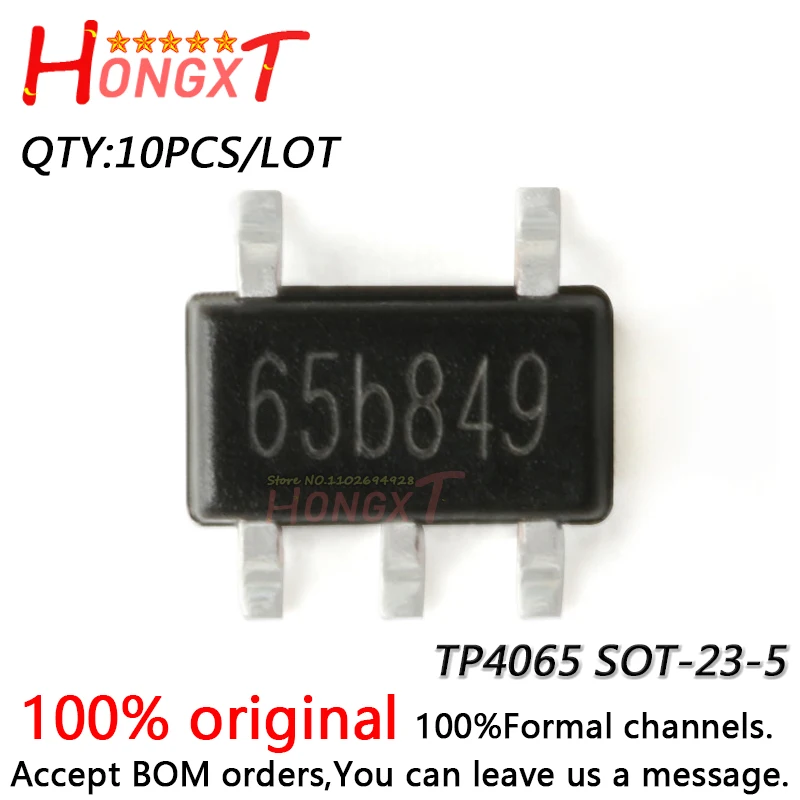 10PCS 100% NEW TP4065 SOT-23-5.Chipset