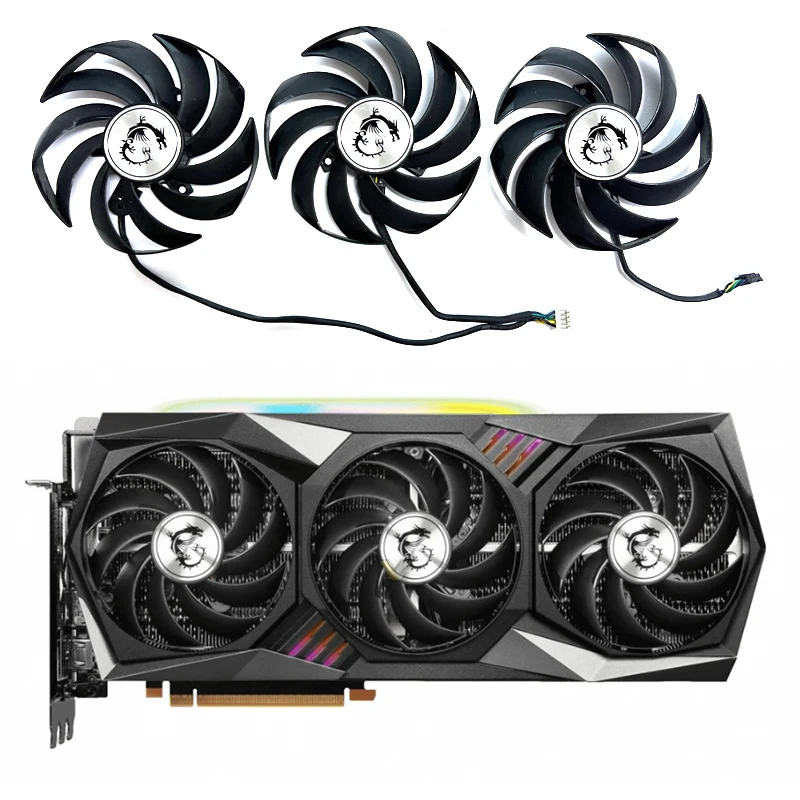 New For MSI Radeon RX6750XT 6800 6800XT 6900XT 6950XT 16GB GAMING TRIO Graphics Card Replacement Fan PLD02910S12HH