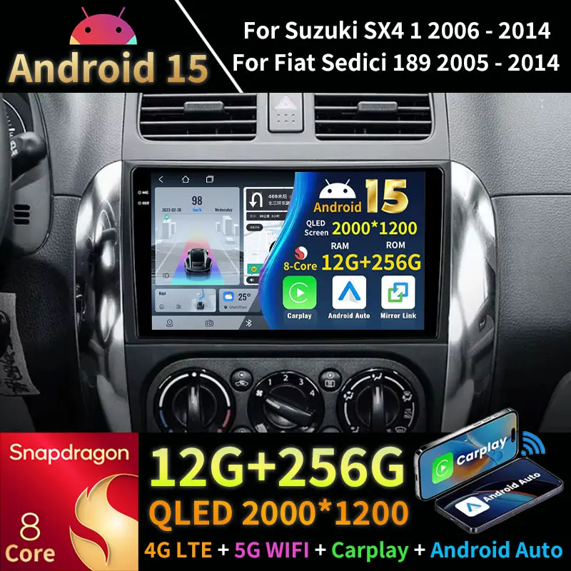 

Автомобильный радиоприемник Android 15 для Suzuki SX4 1 2006-2014 для Fiat Sedici 189 2005-2014 DSP GPS Мультимедийный видеоплеер 2Din Головный блок