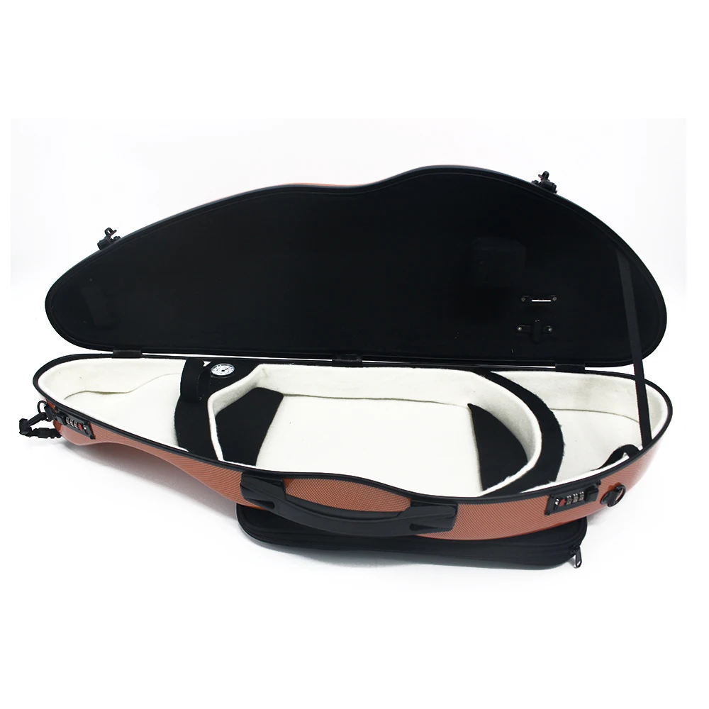 4/4 Violin Case Carbon Fiber Violin Case with Music Bag and Combination Lock and Strap High Quality Violin Case 4/4