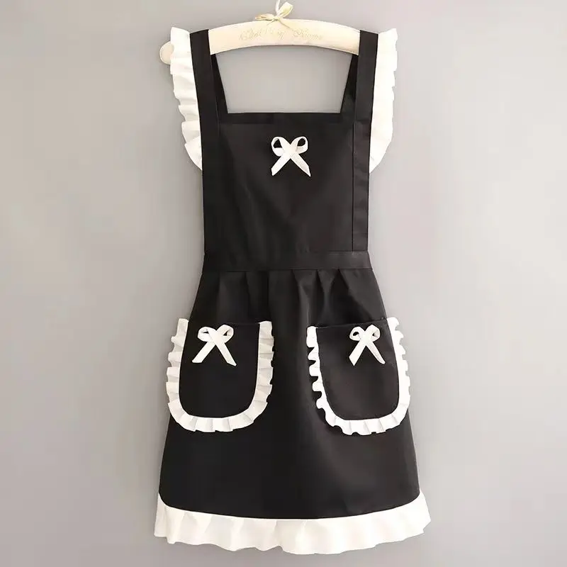 Cute Maid Outfit, Oil and Stain Resistant Apron with Waistband, Kitchen and Restaurant Work Clothes