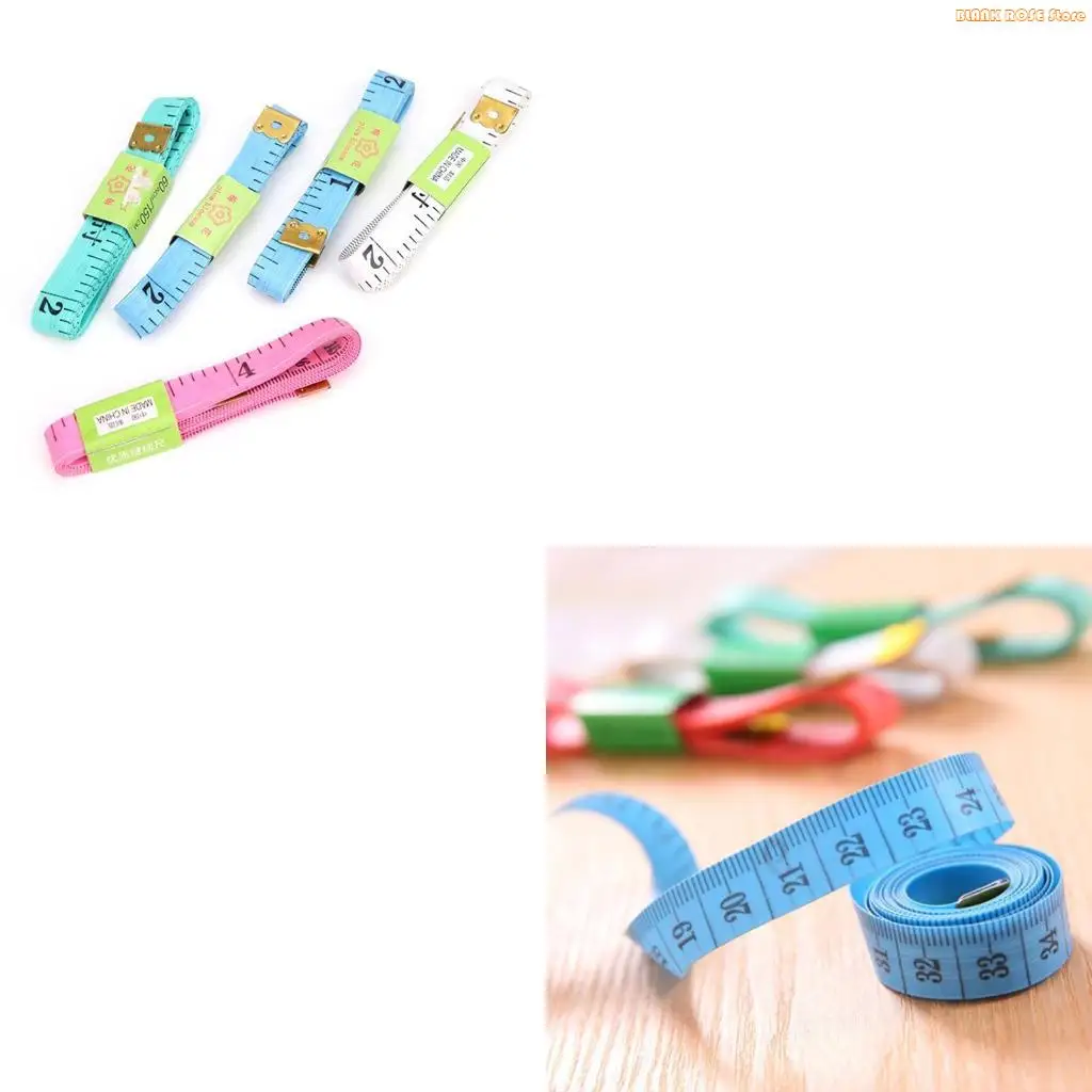 K1AE Double-Scale 60-Inch/150cm Soft Tape Measure Ruler Bulk for Sewing Tailor Cloth Random Color for