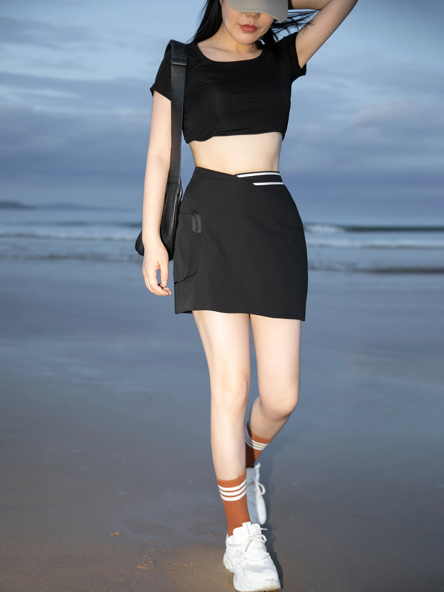 

Golfing f Skirt with V-ape Waist Slimming Design Suitable for Daily Wear ort Length Commute Sle Nylon And Spandex Blend
