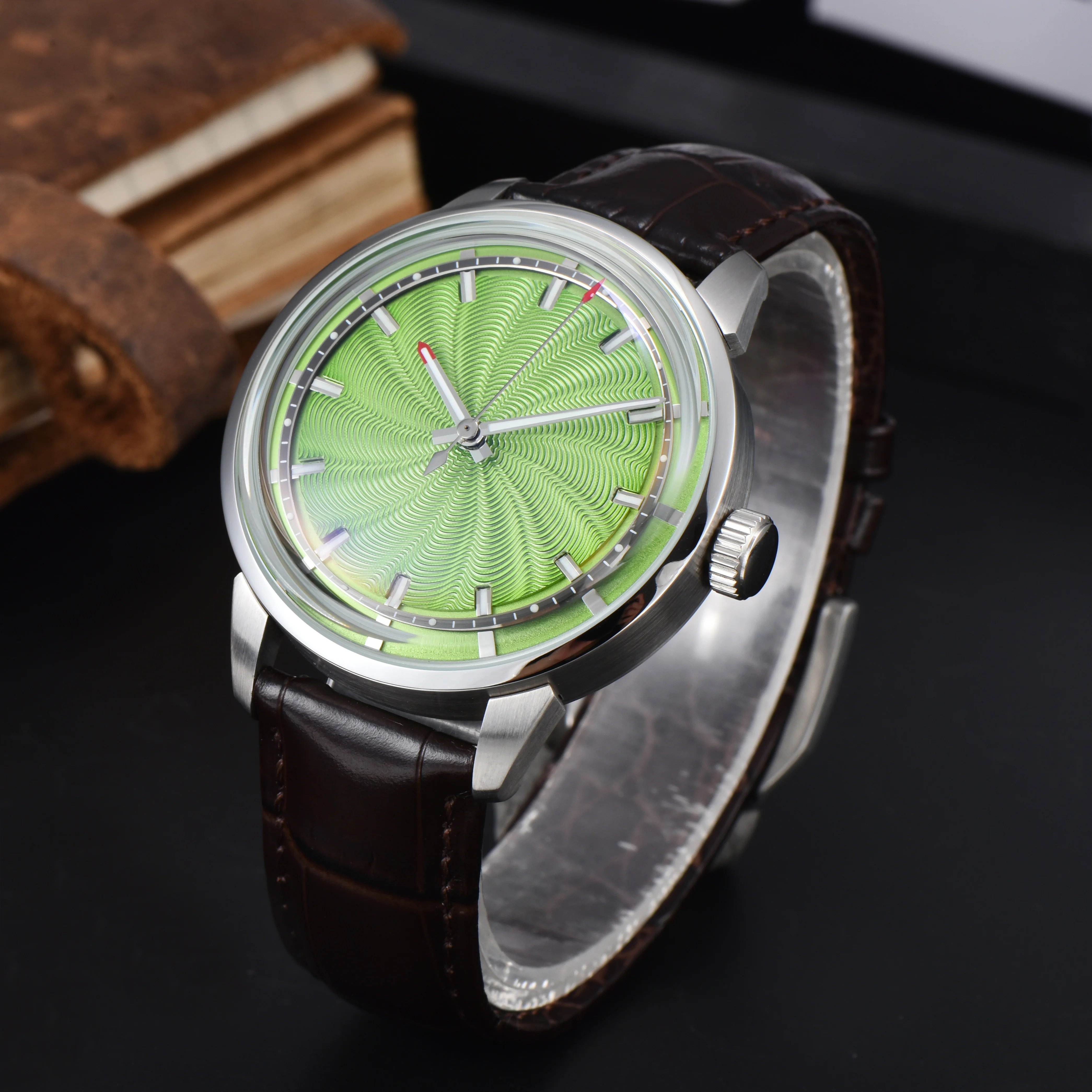 ساعات OUMASHI ساعات رجالية فاخرة Miyota8215 ساعة حركة ميكانيكية أوتوماتيكية جو بسيط ساعات كلاسيكية