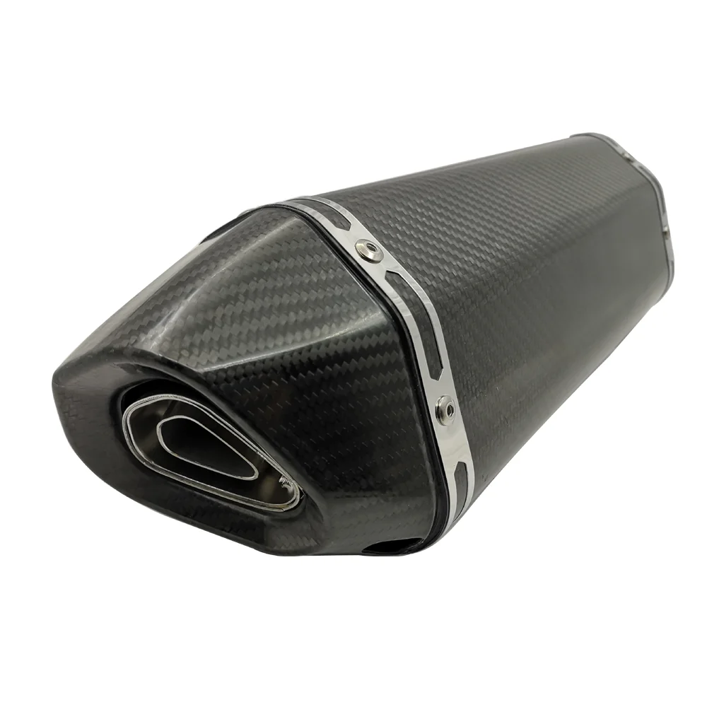 Real Carbon fiber CRAZY OLD MAN motorcycle exhaust muffler modified motor exhaust pipe for 150-1000cc L130