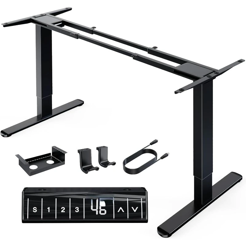 265 lbs Dual Motor Electric Standing Desk Frame, Thick T-Shaped Desk Legs Made of Automotive-Grade Steel