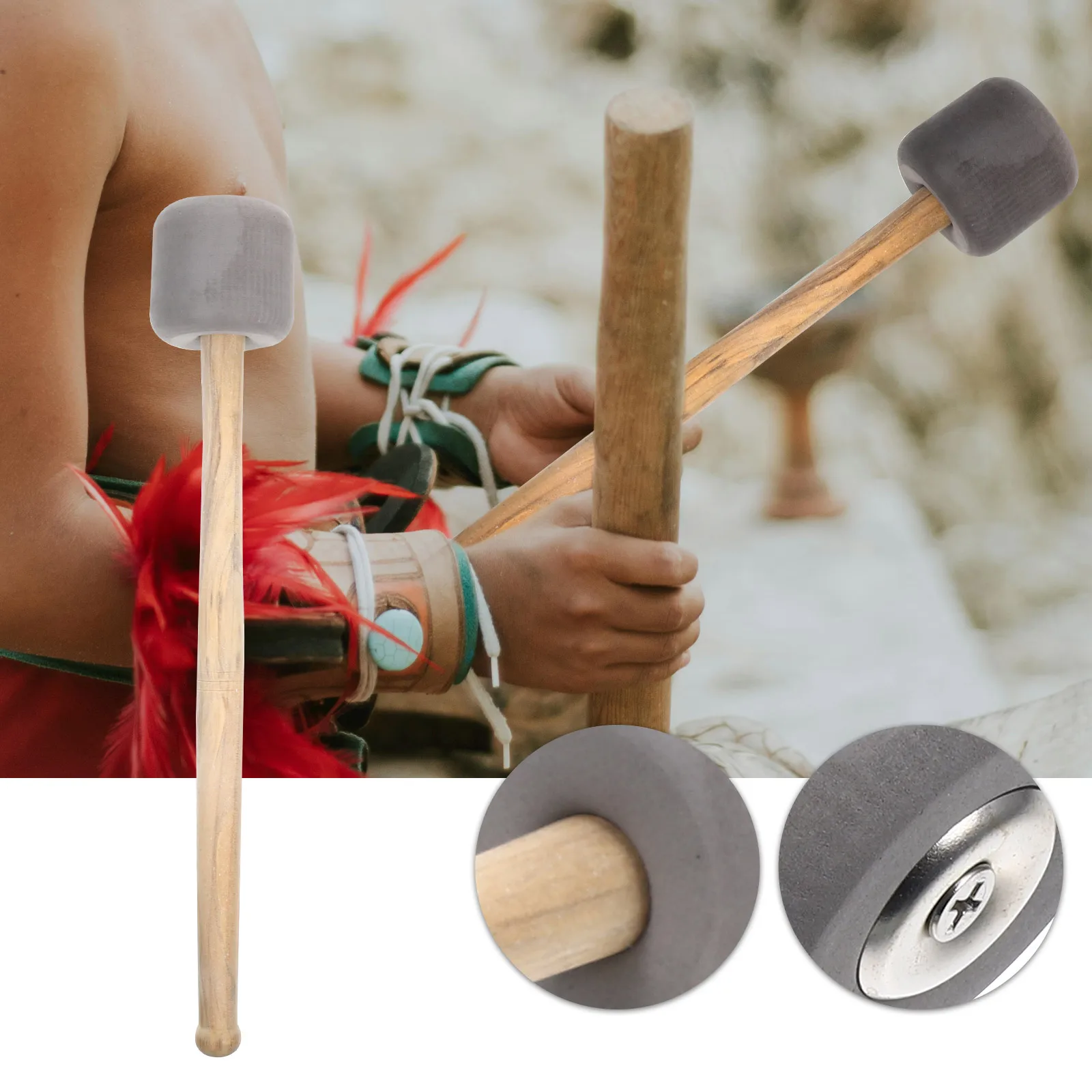 

Drumstick Bass Percussion Instruments Sticks Mallet Hammer Drumsticks Solid Wood