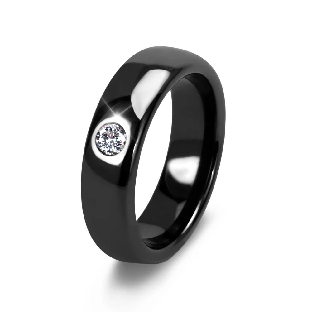 Black and White Ceramic Rings, Fashionable Men's and Women's Trends, Couple's Diamond Studded Rings, Ring Accessories, Street Fashion, Cool Hip-Hop Accessories, Valentine's Day Gifts Are Unique Jewelry Gifts for Festivals/Birthdays/Parties