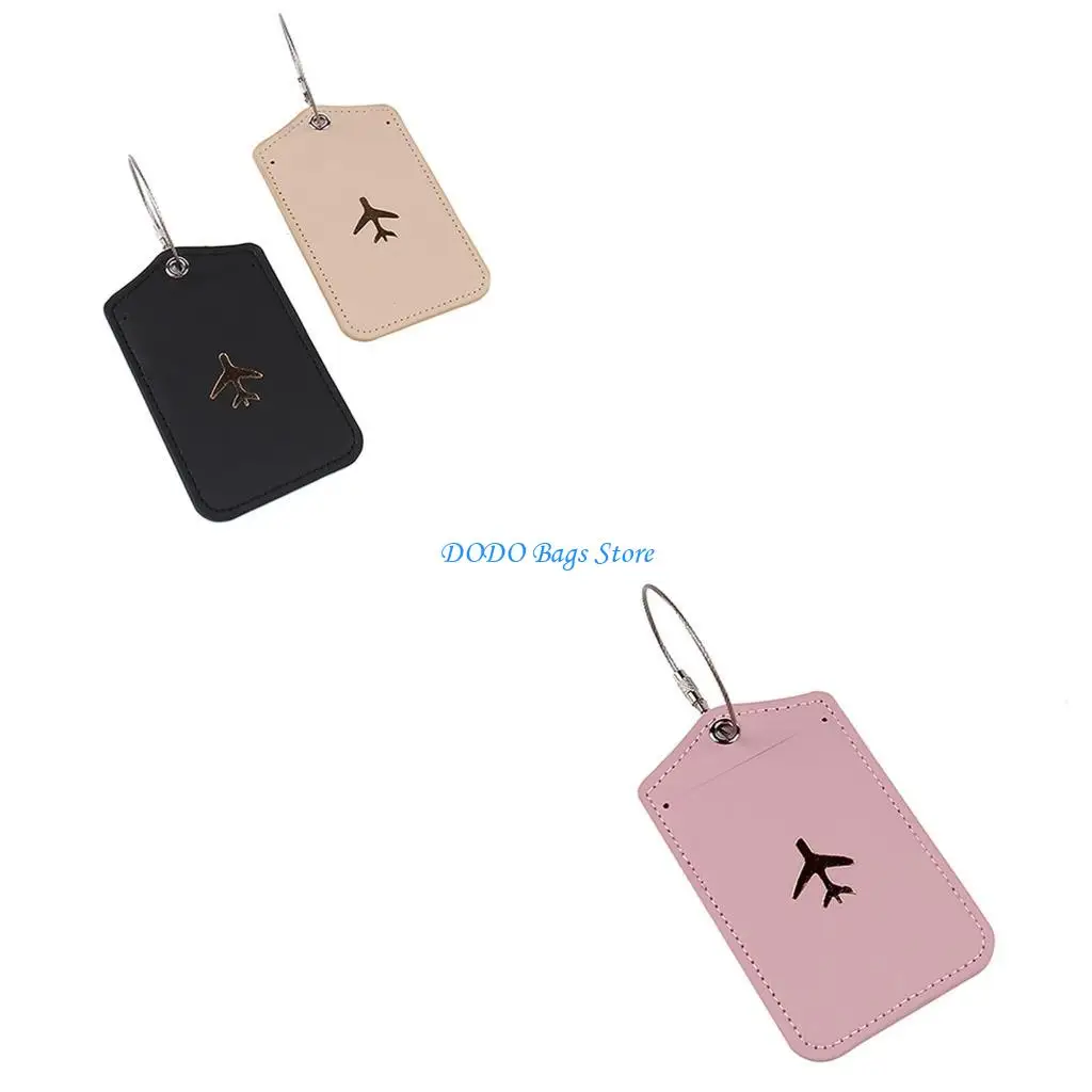 

Luggage Tages PU Leather Bag Tages with Steel Suitcase Tages Travel Tages Luggage Labels Card Tages for Women Man