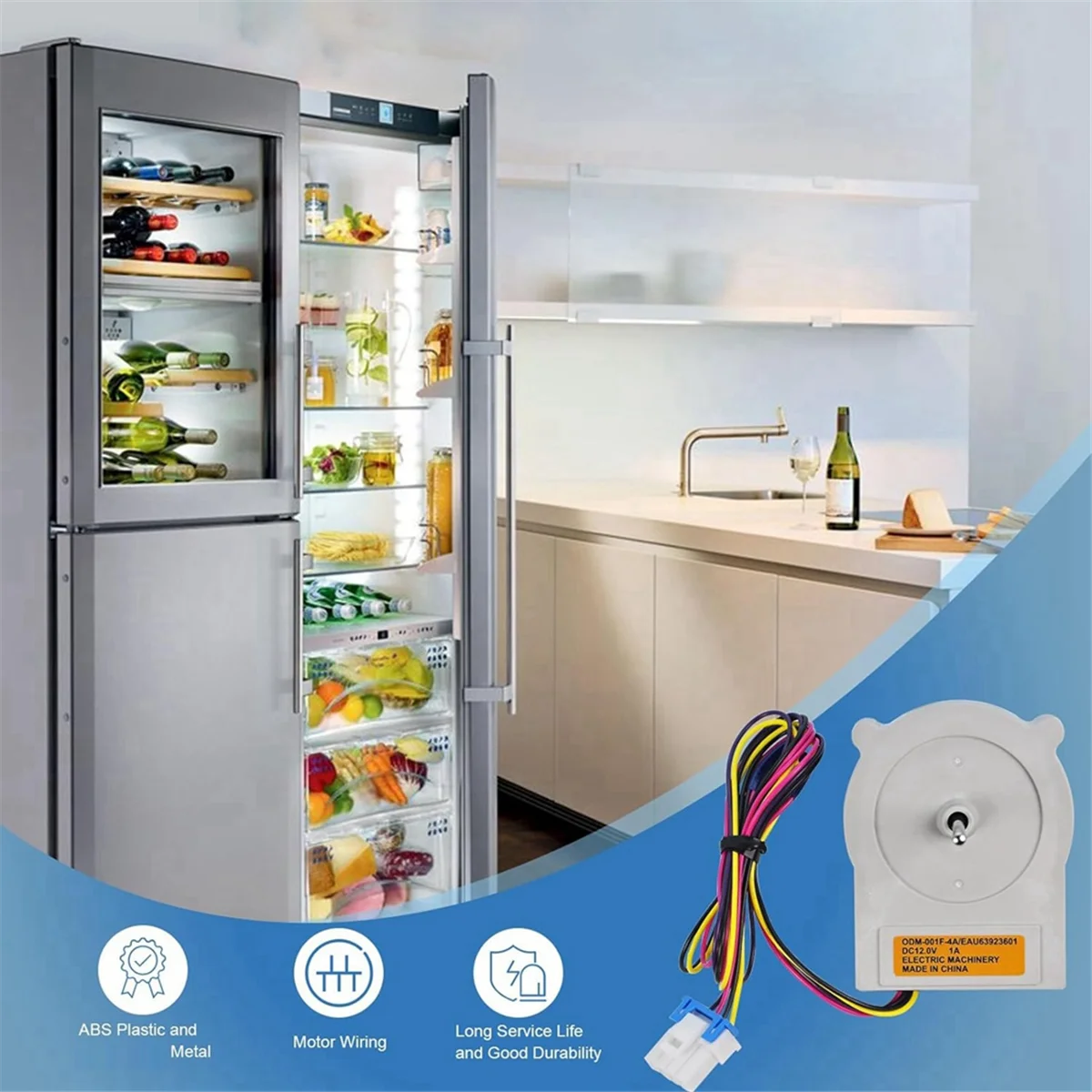 EAU 63923601   ODM-001F-4A Motor de ventilador condensador de geladeira Ventilador de porta dupla Motor DC para geladeira LG Haier