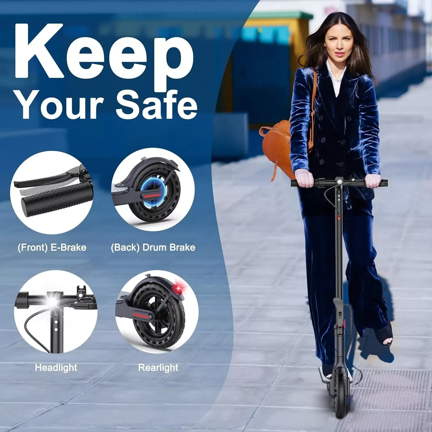 LADPED سكوتر كهربائي 350 واط 25 كيلومتر/ساعة APP سكوتر التحكم الذكي 8.5 بوصة الإطارات سكوتر كهربائي قابل للطي 20 كجم ماكس المدى للكبار #6