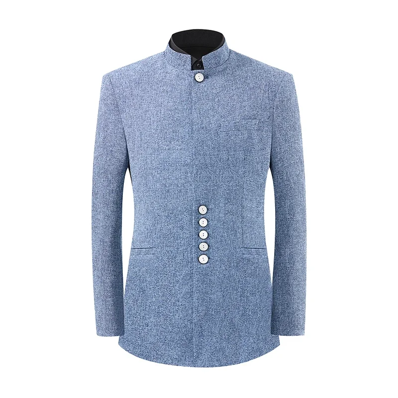 

Костюм Блейзер Мужской пиджак в китайском стиле Винтажный пиджак Zhongshan Мужская летняя повседневная одежда с пятью пуговицами