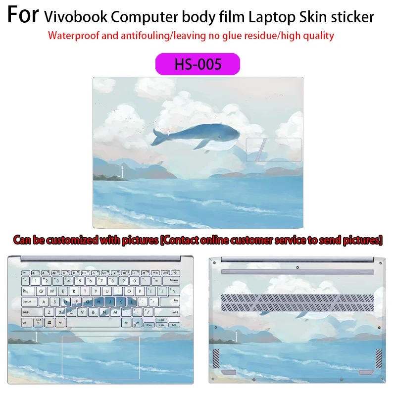 For ASUS Vivobook S15/Pro15 body film S5507Q/S5506/M5506 notebook skin sticker N6506/A1504/K6502/M1503/D1503 computer shell film