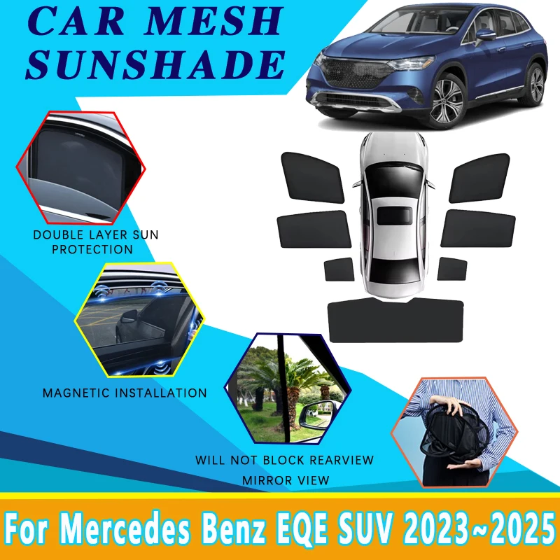 

Car Sunshade Pad For Mercedes Benz EQE SUV 2023 2024 2025 Anti-dirty Cover Coverage Sunscreen Window Visor Sun Shade Accessories
