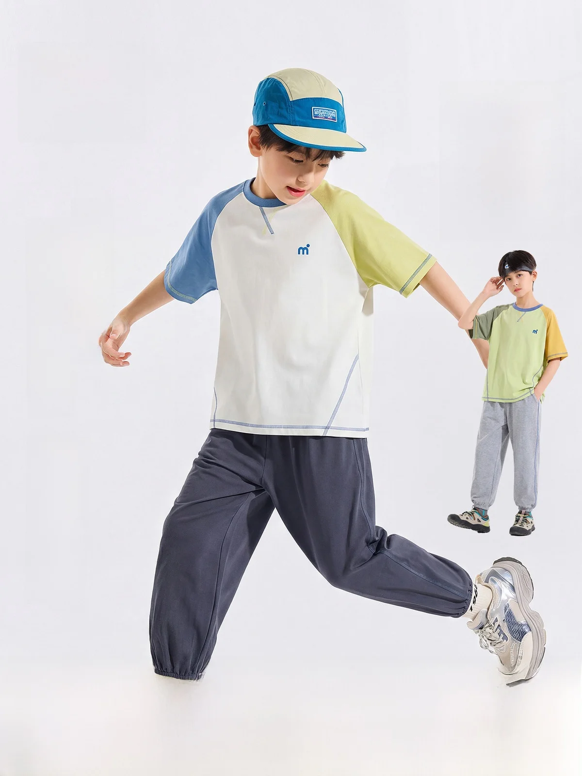 bluem-boys'-sportswear-set-casual-short-sleeve-t-shirt-and-loose-pants-lightweight-summer-outfit-for-teenagers-and-kids