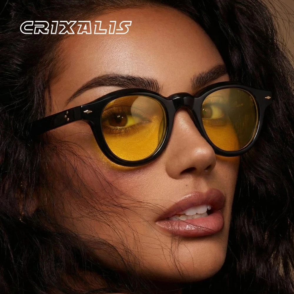 CRIXALIS Runde Vollformat-Mode-Sonnenbrille für Damen, Nachtsicht, Fahren, Outdoor, neutral, Damen- und Herrenbrille, UV400