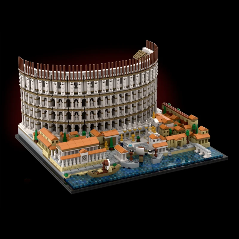 Moc blocos de construção coliseu arquitetura modelo criativo vista rua brinquedos diy montagem tijolos coleção exibição presente natal