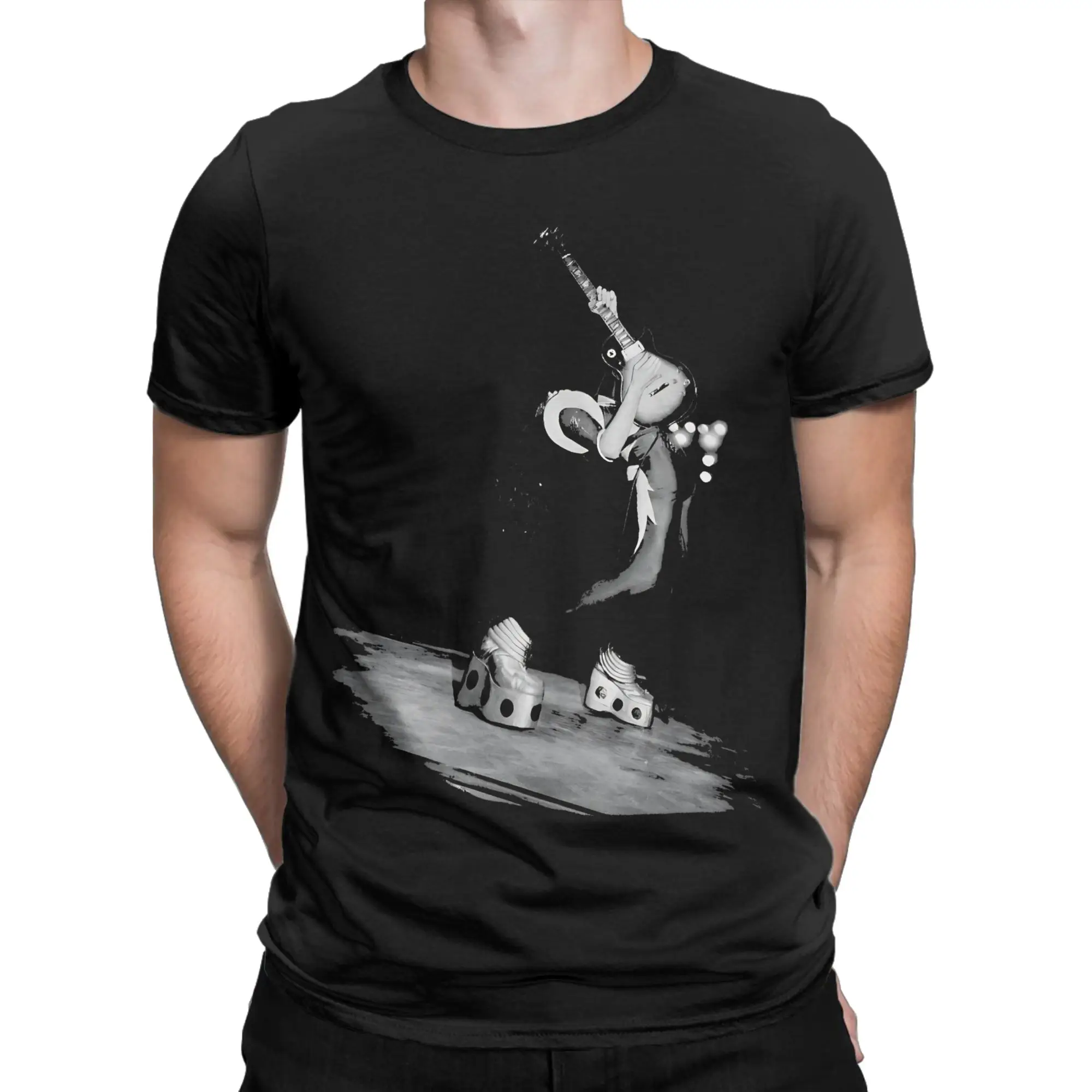 Ace Frehley T-Shirt Summer  Vintage T Shirts Cotton Harajuku Tshirt For Men Short Sleeve Design Tees