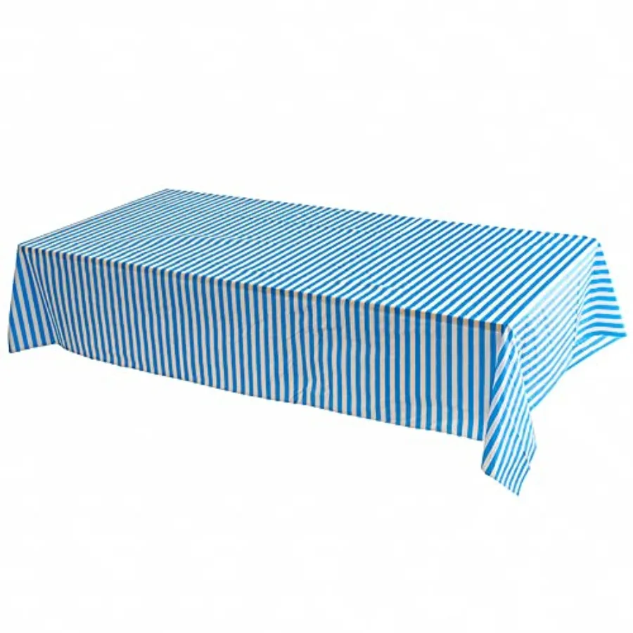 

Vpang 2 Pcs Striped Plastic Print Tablecloths Disposable Table Cover Thickened Rectangle Tablecover, Kitchen Picnic Wedding Bir