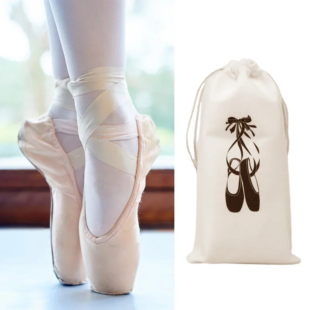 Single Drawstring Ballet Dance Bag Flannelette Ballet Bag for Girls Ballerina Pointe Shoes Bags Ballet Dance Accessories