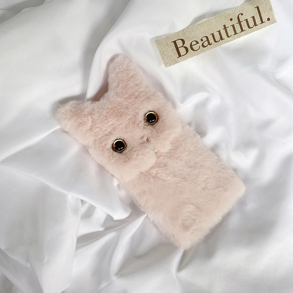 Custodia per telefono in peluche invernale calda per Xiaomi Mi 10 10s 10T 11 Ultra 5X 6 6X 8 9 SE Lite Pro Cat Furry fluffy Fur Soft Cover in