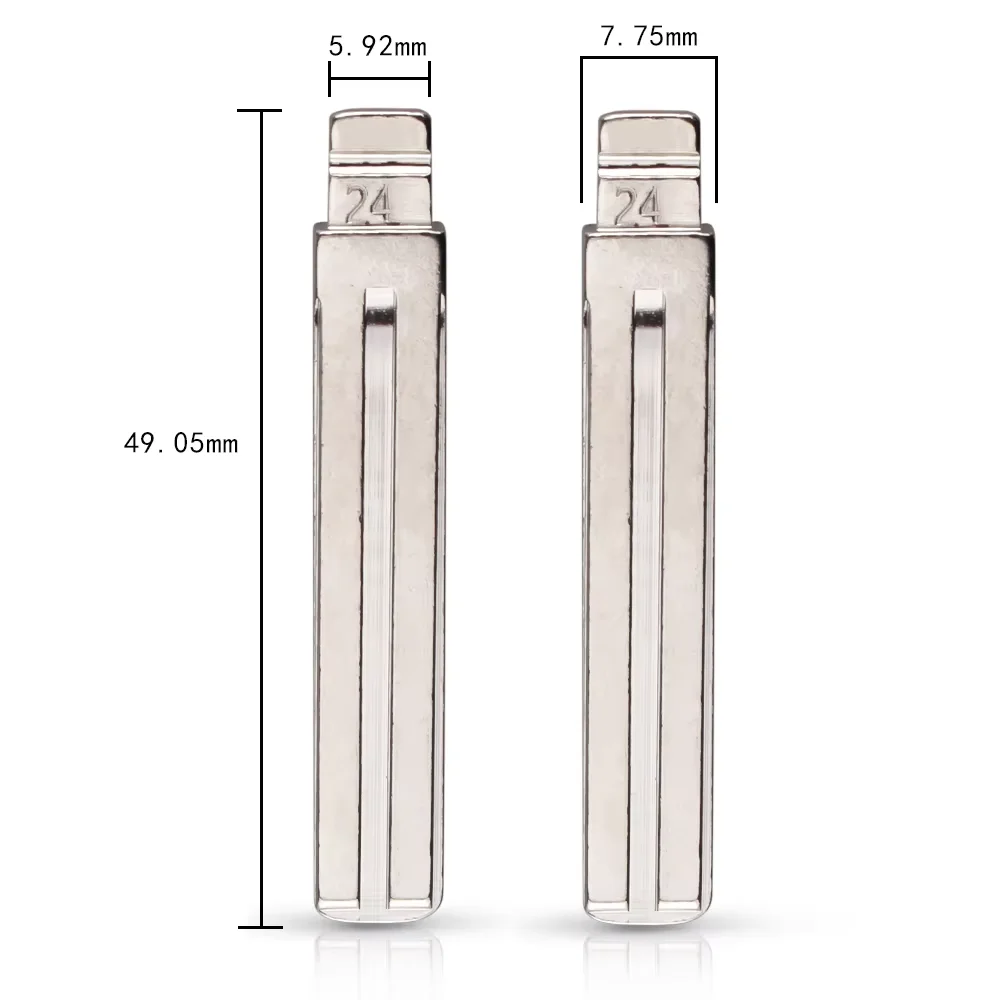 10Pcs #24 NE66 Uncut Flip Remote Key Blade Compatible KD VVDI Machine For Volvo XC90 Replacement