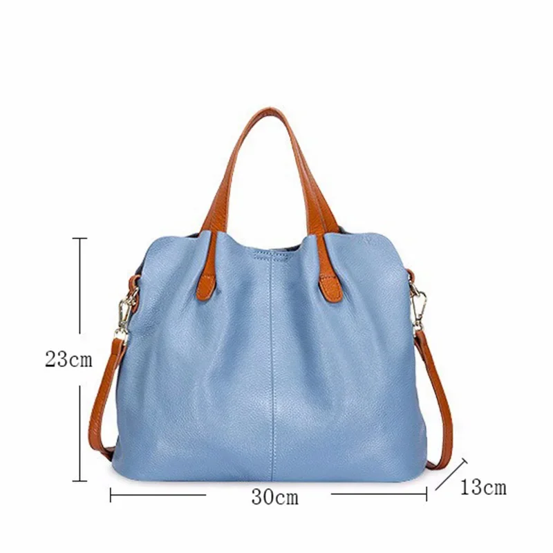 Genuine Leather Women\'s Bags Fashion Commute Handbags Solid Color Tote Messenger Luxury Designer Shoulder Cossbody Bag Female