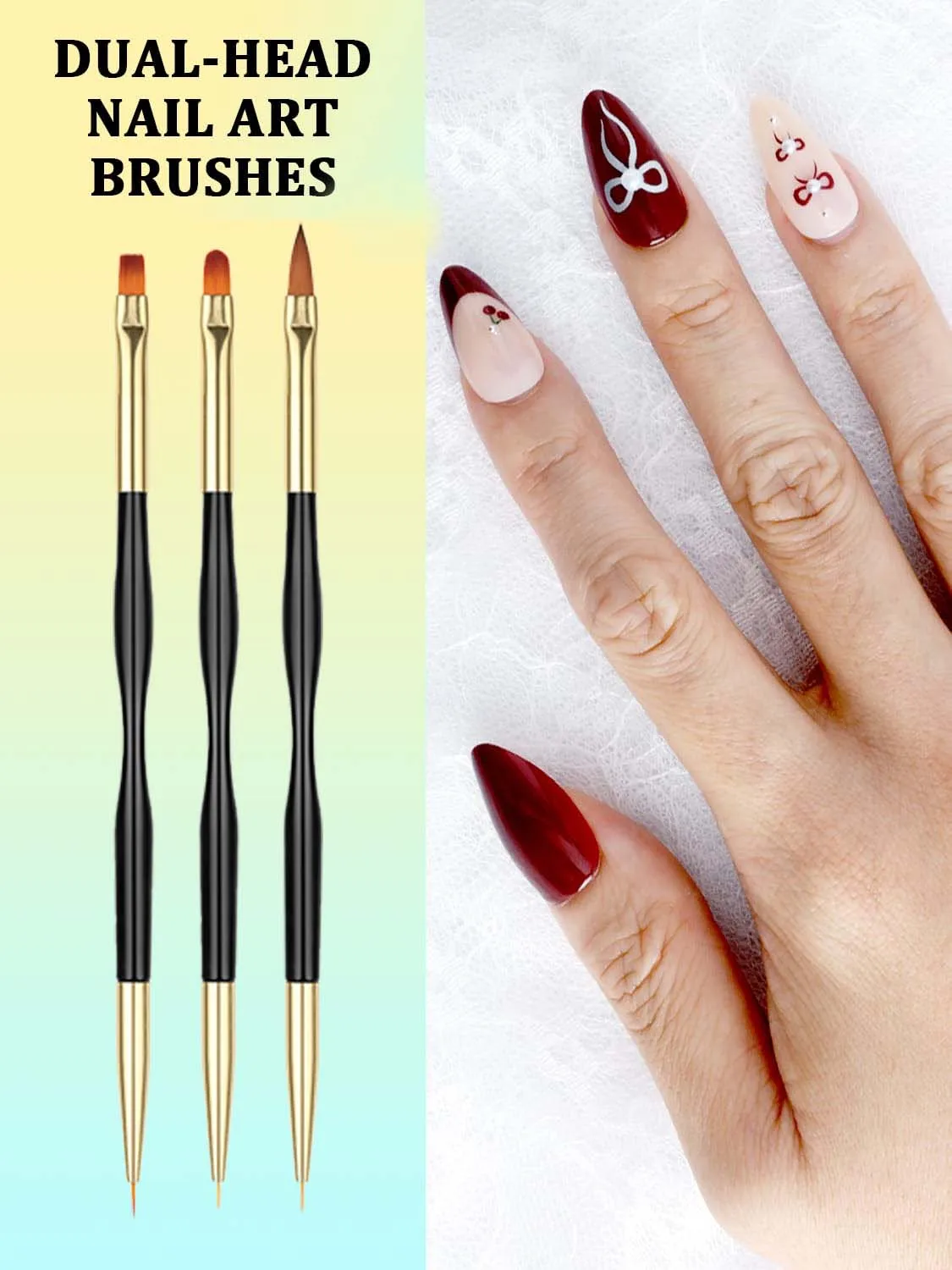 33PCS Pennelli per nail art Set Strumenti per nail art Strumenti per punteggiare le unghie a doppia estremità Pennelli per design delle unghie Penna per disegno delle unghie per il design delle unghie