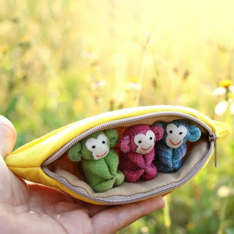 Novelty Toys for Kids Carrot Banana Shaped Surprise Bags with Handcrafted Bunny Monkey Stuffed Toys Easter Birthday Gifts