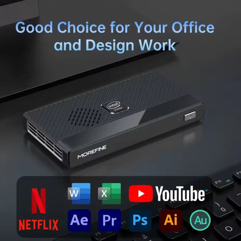 MOREFINE M6 Intel N100/N200 Windows 11 LPDDR5 16GB 3*USB3.2 1TB SSD WIFI6 2*HDMI2.0 BT5.2 Dual 4K HD Display Small Handheld PC