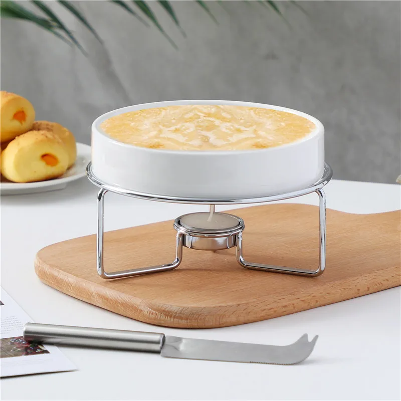 Porcelain Tealight rechaud brie cheese pot, Cheese Fondue pot, cheese warmer Butter Warmer