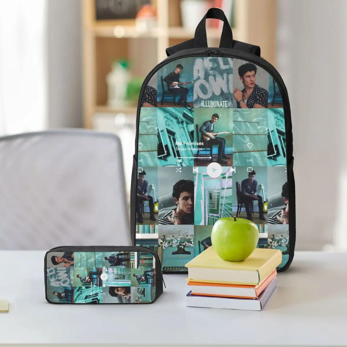 Shawn Mendes Zaino per bambini Scatola per il pranzo Scatole per matite per ragazzi Zaini per ragazze Set di zaini per borse da scuola carine