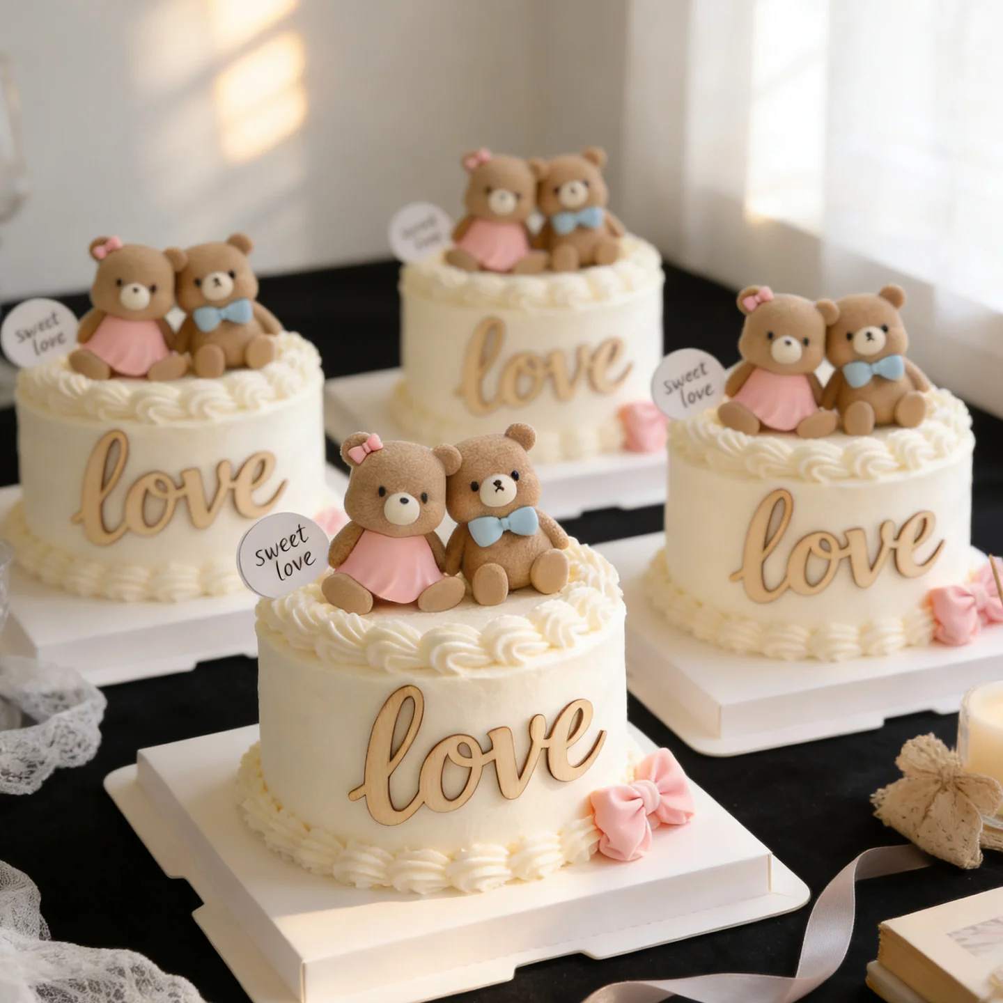Bären-Kuchenaufsätze Geburtstagstorten-Dekoration Gummi-Bärenfiguren Schaumstoffbälle Cupcake-Topper Babyparty Bären-Themen-Party-Deko