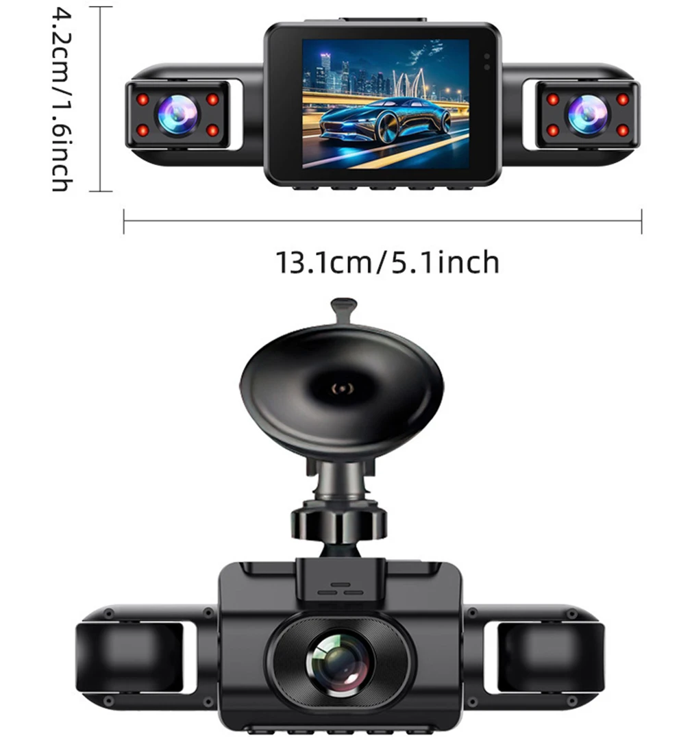 4CH Dash Cam 4 Channel Simultaneous Recording Car DVR 1080P Full HD 24H Parking Monitor IR Night Vision Loop Recording