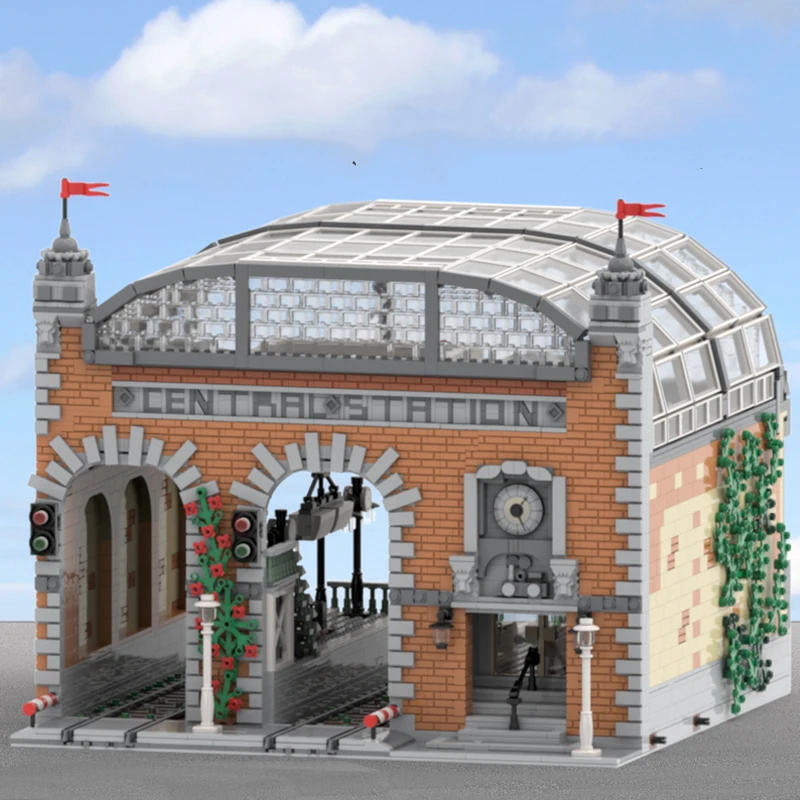 

NEW 4739PCS City Hot Selling Street View Moc Modular old fashioned Central Station model DIY creative ideas ChildToy Gift Blocks