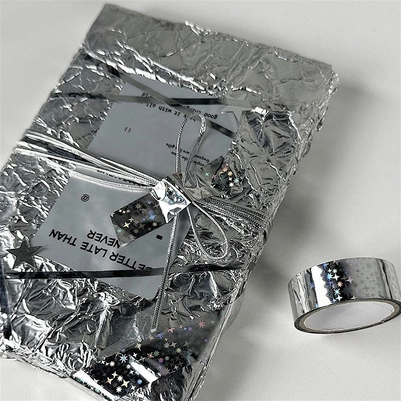 Star Washi Tape Index Decorative Packaging Material Sealing Stickers Colorful Laser Masking Tape Decorative Adhesive Tape