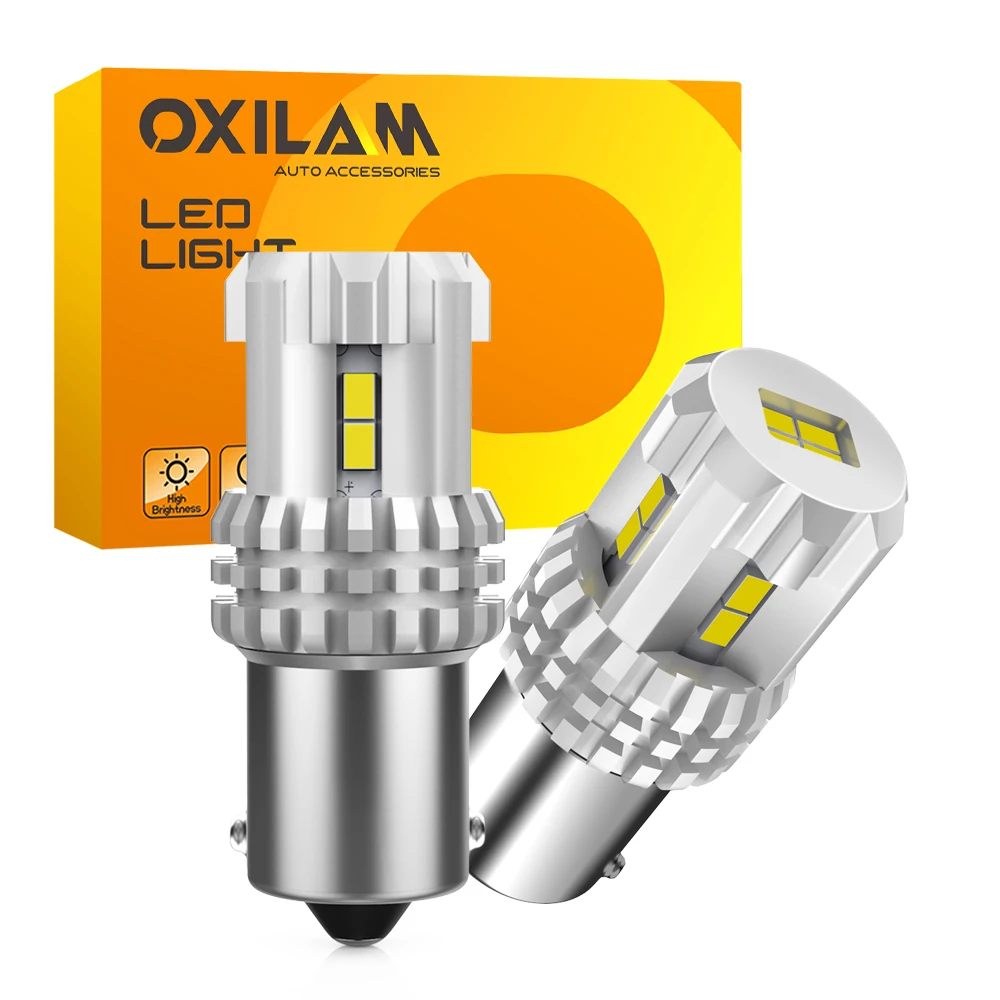 OXILAM 2x 1400LM Canbus No Error P21W 1156 BA15S LED Bulb DRL For Kia Rio 3 4 2015 2016 2017 2018 LED Daytime Running Light Lamp