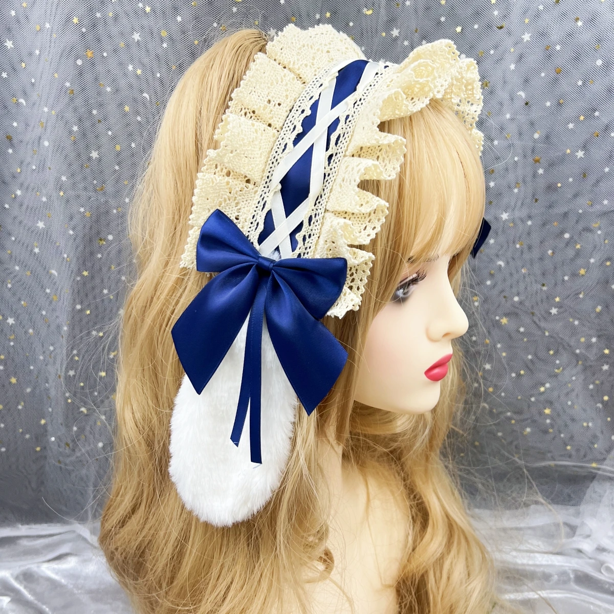 Schattig Konijn Konijntje Pluche Hairpin Candy Kleur Lint Strik Lolita Cosplay Vrouwen Meisjes Haar Clip Haaraccessoires