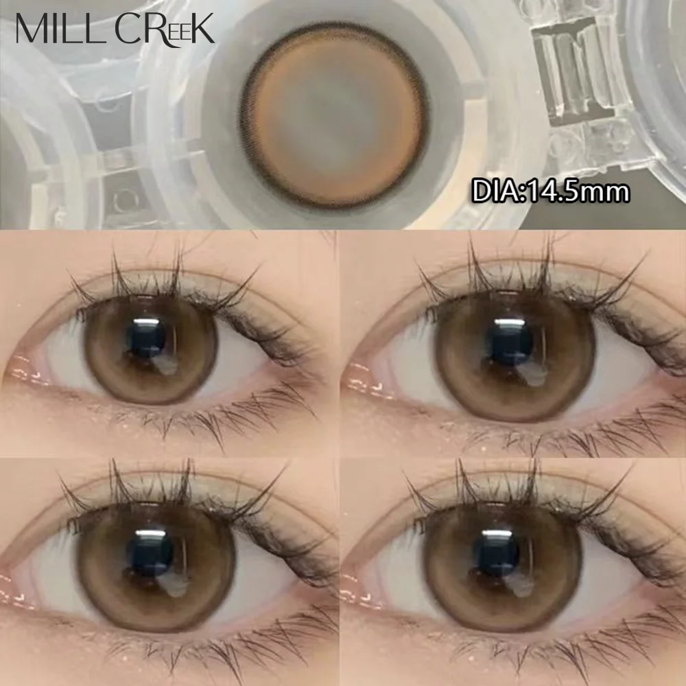 MILL CREEK-Lentes de Contato com Miopia Diopter Eyes, Lentes Coloridas, Maquiagem Beauty Pupil, Uso Anual, Novo, Transporte Rápido, 1 Par