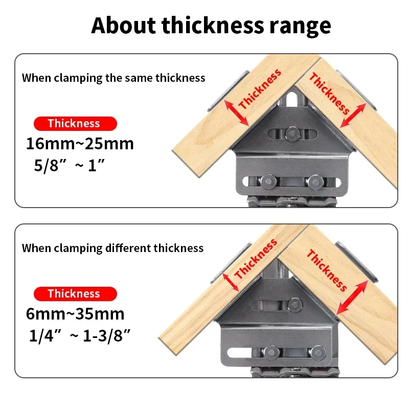 Imagem -04 - Corner Clamp 90 Graus Right Angle Clamp Carpintaria Ajustável Posicionamento Quadrado para Faça Você Mesmo Framing Welding Aço Inoxidável