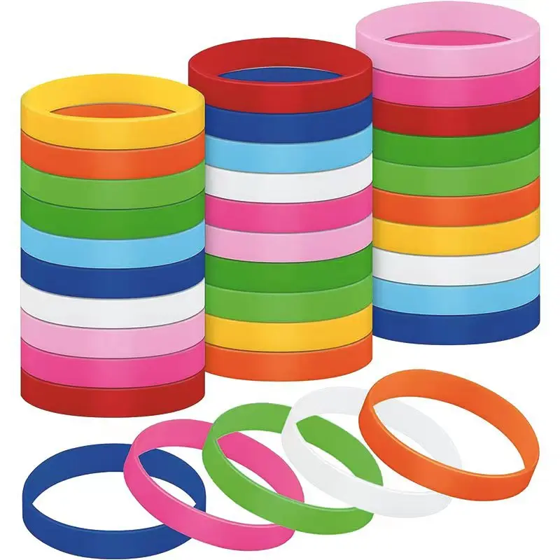 

man bracelet silicone Wordless Solid Color Rubber Band Men Women Sports Silicone Bracelet Bangle Gift Jewelry Wholesale
