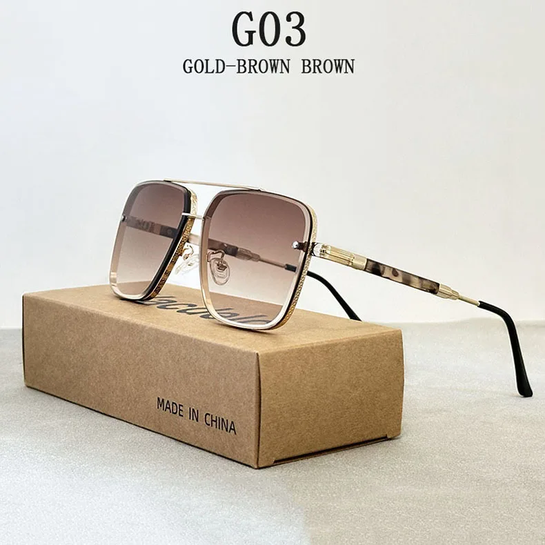 Quadratische Sonnenbrille für Männer 2024, Vintage-Mode, Brille, Luxus-Retro-Sonnenbrille, Damen, trendige Urlaubs-Sonnenbrille, Gafas De Sol Hombre – Detail 3