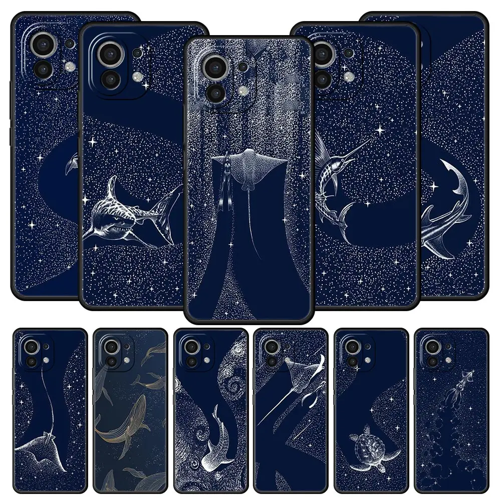 Phone Case For Xiaomi Mi 15 14 14T 13T 12T Pro 12 13 11 Lite 5G 11T X6 X5 Pro Soft TPU Cover Killer Whale Orca