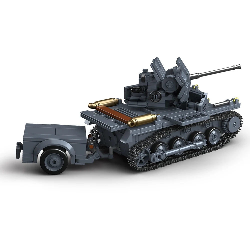 Carro armato antiaereo SAWT Flakpanzer I dei soldati militari dell'esercito della Seconda Guerra Mondiale ​ Blocchi di costruzione Mattoni Giocattoli educativi per bambini