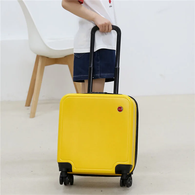 18 Inch Children\'s Travel Suitcase Small Mini Portable Boarding Suitcase Student Password Trolley Case Rolling Luggage Bag Box